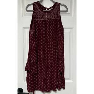 Lucky Brand New With Tags Women's Burgundy Cold Shoulder Dress Size Medium
